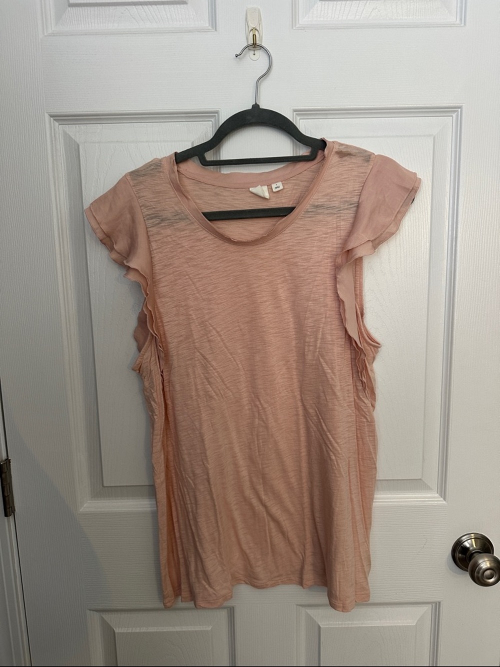 GAP Pale Pink Ruffle Sleeve Tank Top